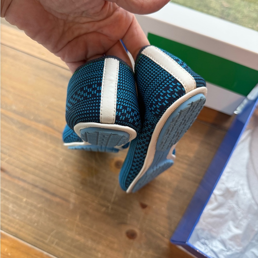 TORY SPORT plaid knot Foldable Knit Ballet Flat Navy/Clear Skies/Sport Green 8 - Picture 5 of 9